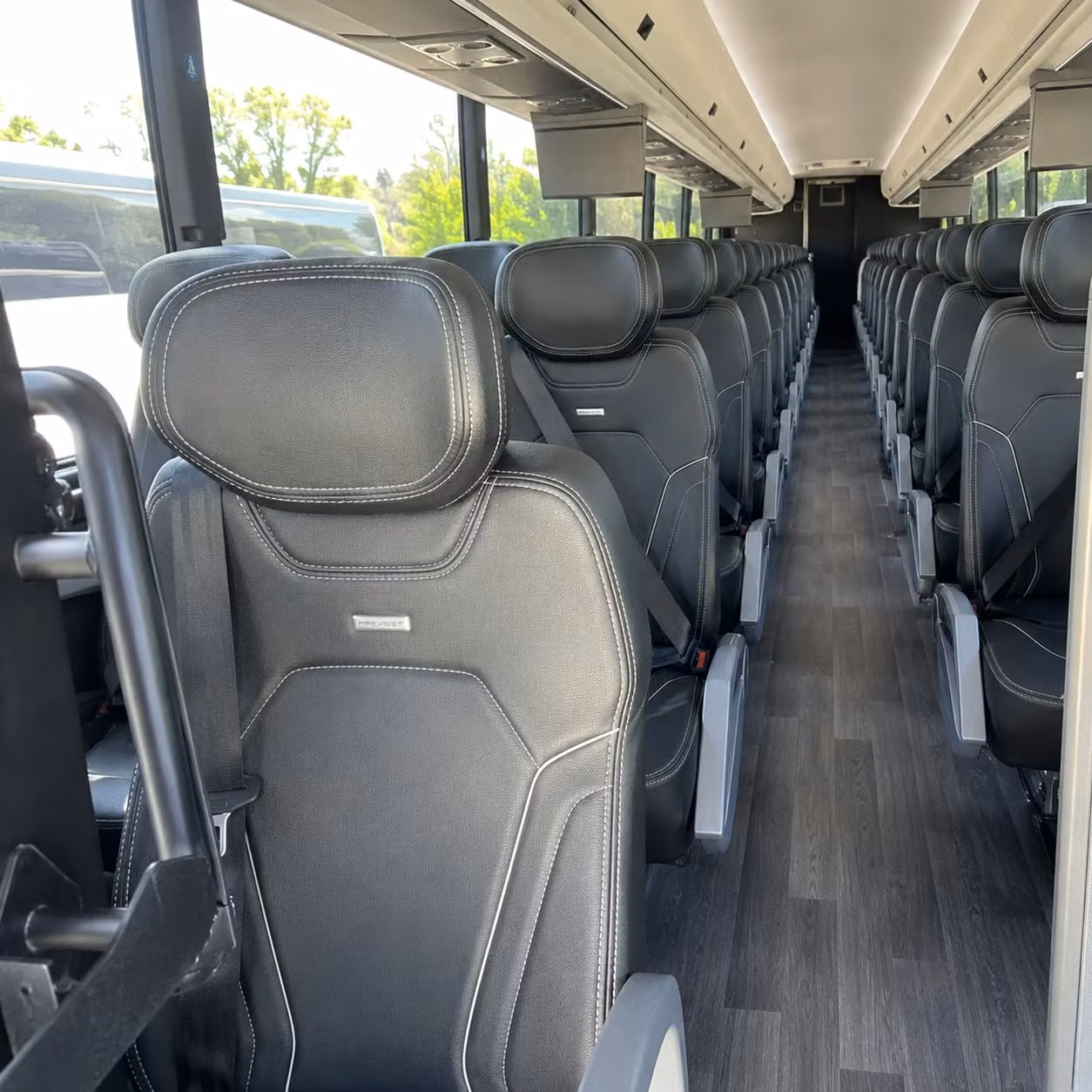 56 passenger charter bus inside