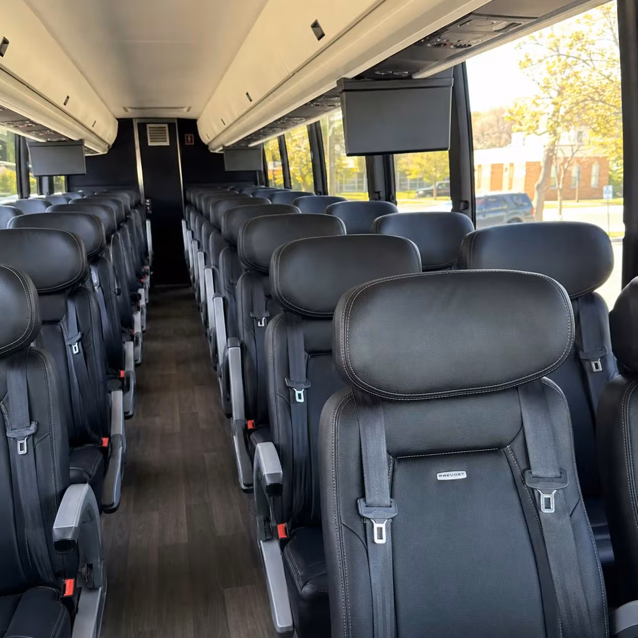 queens charter bus inside